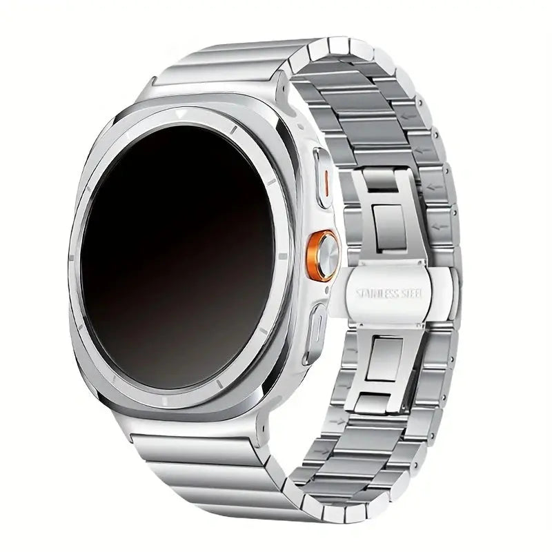No Gaps Curved End Stainless Steel Strap for Samsung Galaxy Watch 7 Ultra 47mm - STRAPS