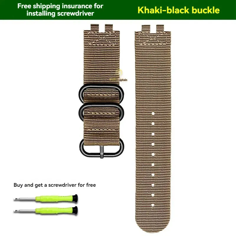 Nylon Canvas Strap for Casio PROTREK PRW-3000/3100/6000/6100Y With Tools 180mm Band STRAPS