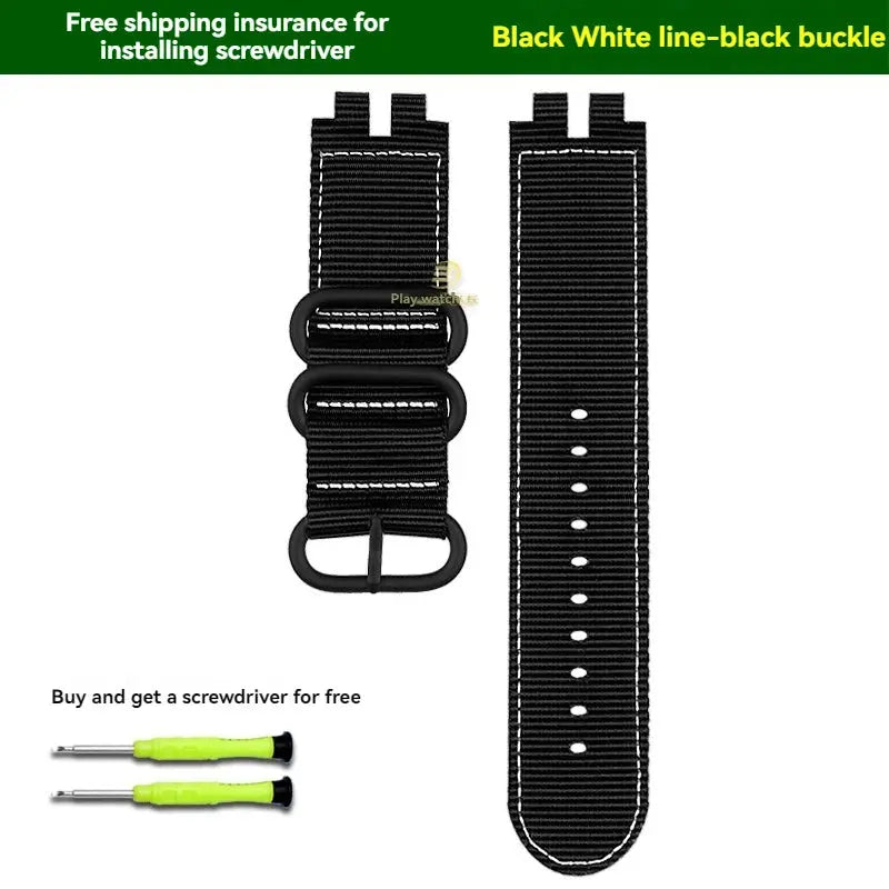 Nylon Canvas Strap for Casio PROTREK PRW-3000/3100/6000/6100Y With Tools 180mm Band STRAPS