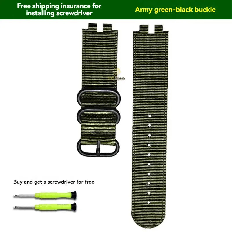 Nylon Canvas Strap for Casio PROTREK PRW-3000/3100/6000/6100Y With Tools 180mm Band STRAPS
