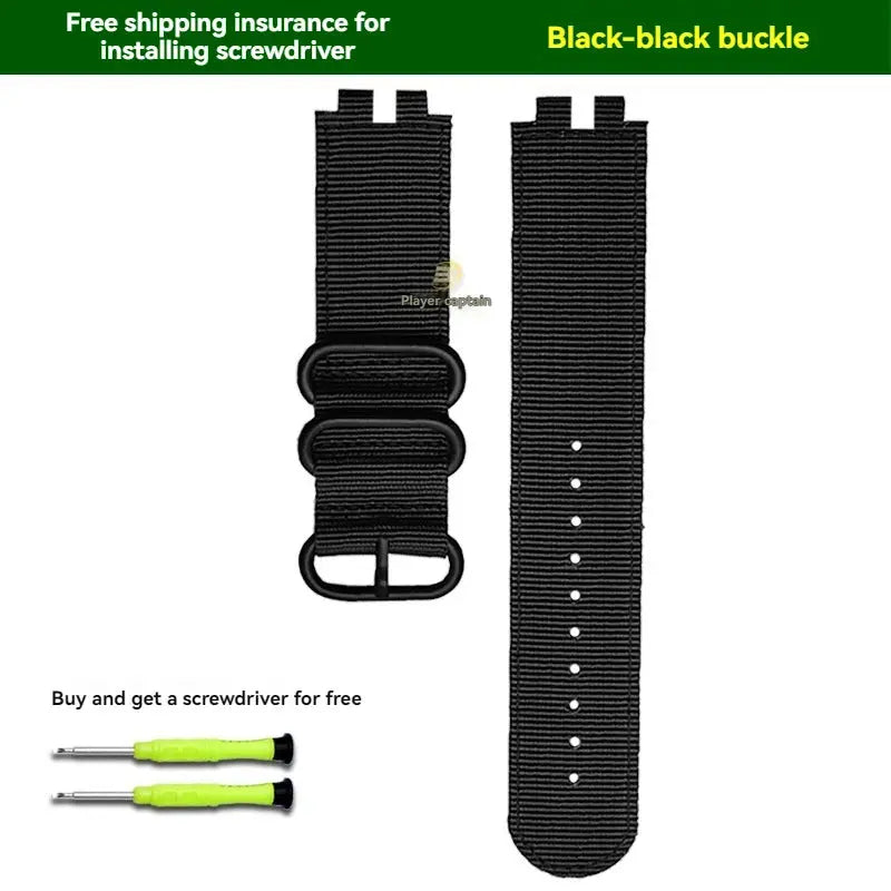 Nylon Canvas Strap for Casio PROTREK PRW-3000/3100/6000/6100Y With Tools 180mm Band STRAPS