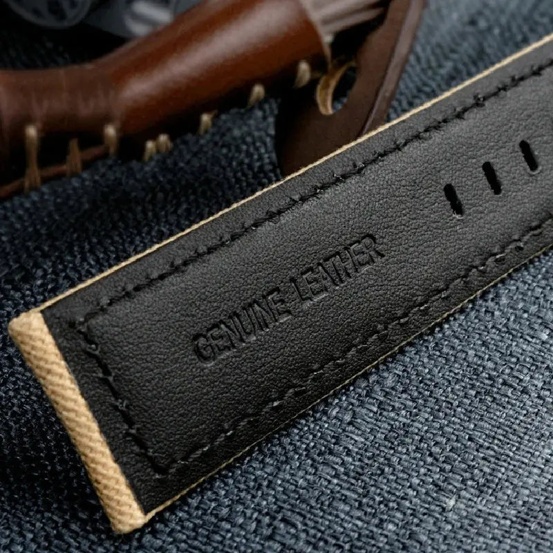 Nylon Canvas & Cowhide Leather Watch Strap for Panerai - 22/24/26mm - PAM111/441 - STRAPS