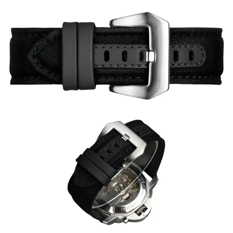 Nylon Canvas & Cowhide Leather Watch Strap for Panerai - 22/24/26mm - PAM111/441 - STRAPS