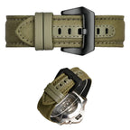 Nylon Canvas & Cowhide Leather Watch Strap for Panerai - 22/24/26mm - PAM111/441 - STRAPS