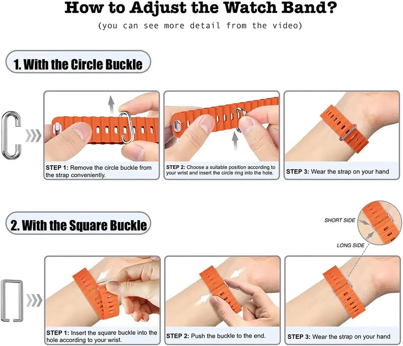 Ocean Silicone Strap for Apple Watch Ultra 2, Series 10, 9, 8, 7, SE – 49mm, 45mm, 41mm, 44mm, 42mm, 40mm STRAPS