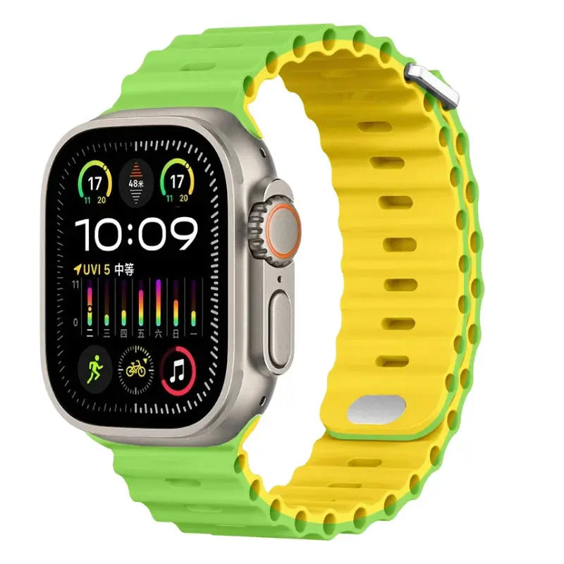 Ocean Silicone Strap for Apple Watch Ultra 2, Series 10, 9, 8, 7, SE – 49mm, 45mm, 41mm, 44mm, 42mm, 40mm STRAPS