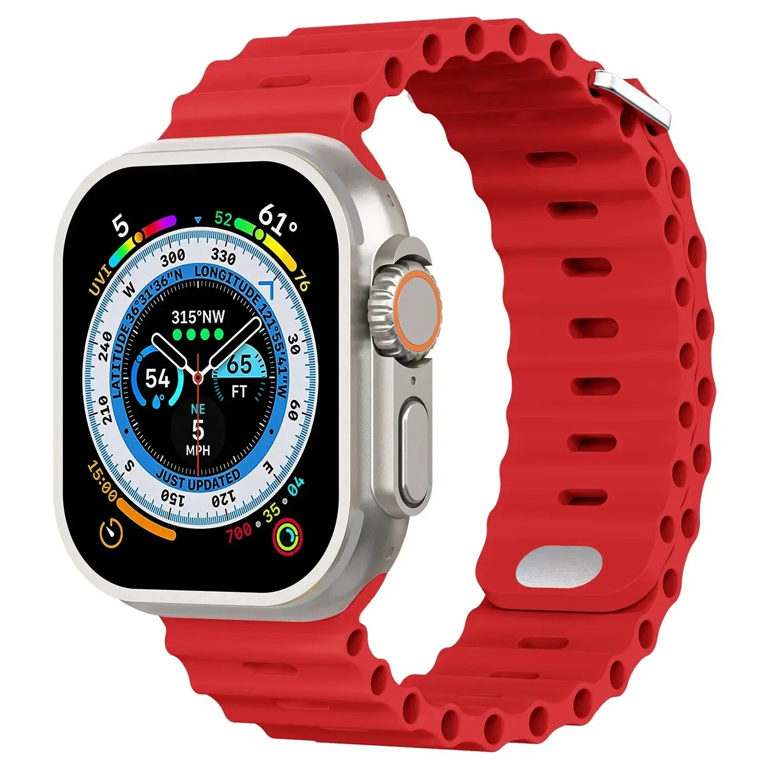 Ocean Silicone Strap for Apple Watch Ultra 2, Series 10, 9, 8, 7, SE – 49mm, 45mm, 41mm, 44mm, 42mm, 40mm STRAPS