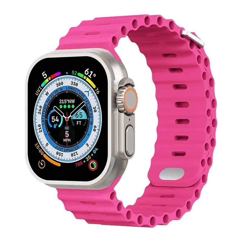 Ocean Silicone Strap for Apple Watch Ultra 2, Series 10, 9, 8, 7, SE – 49mm, 45mm, 41mm, 44mm, 42mm, 40mm STRAPS