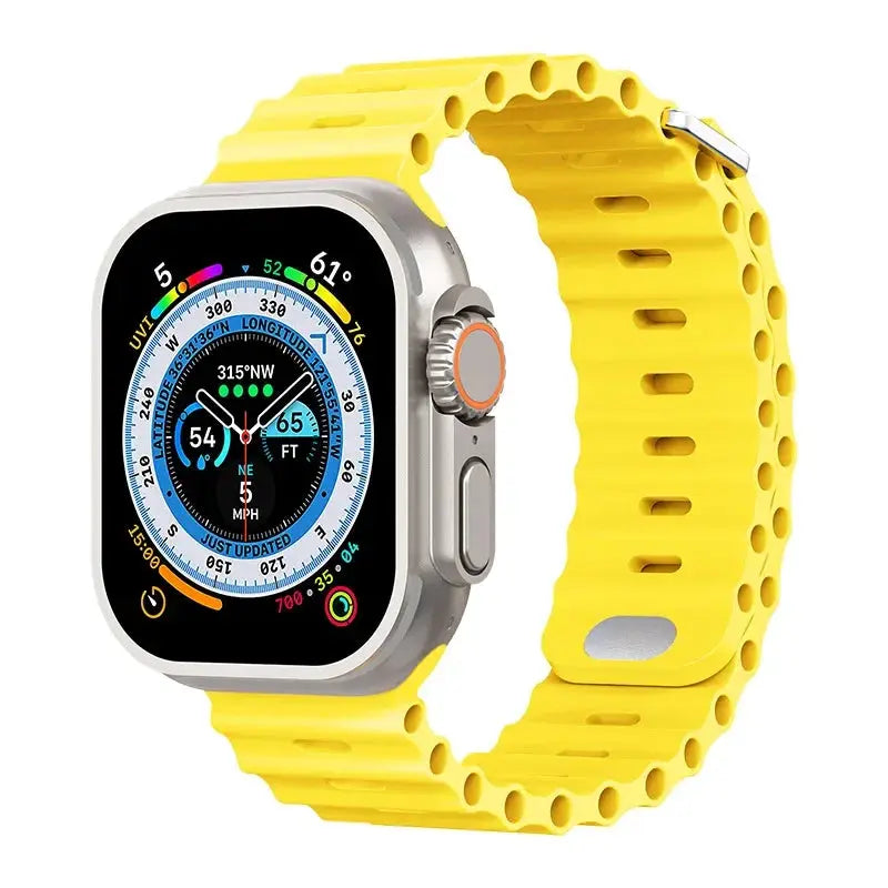Ocean Silicone Strap for Apple Watch Ultra 2, Series 10, 9, 8, 7, SE – 49mm, 45mm, 41mm, 44mm, 42mm, 40mm STRAPS