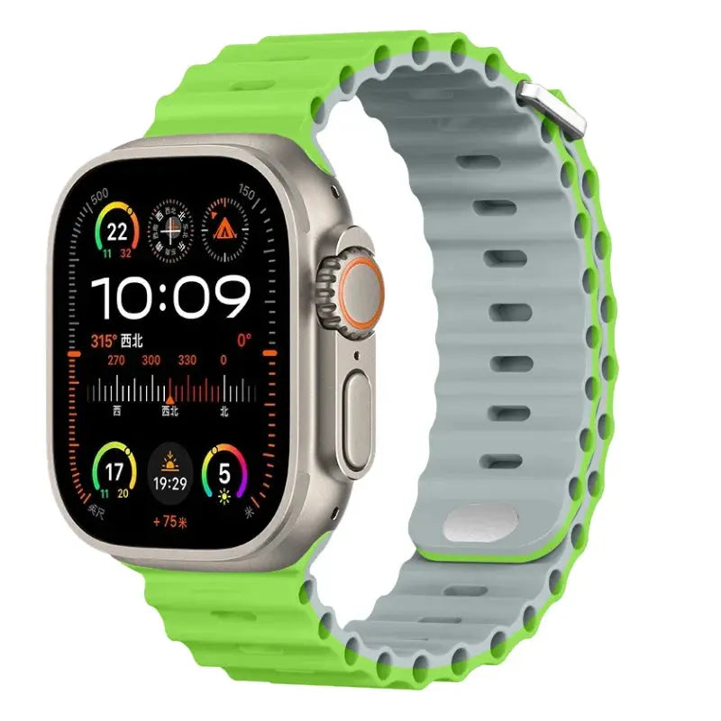 Ocean Silicone Strap for Apple Watch Ultra 2, Series 10, 9, 8, 7, SE – 49mm, 45mm, 41mm, 44mm, 42mm, 40mm STRAPS