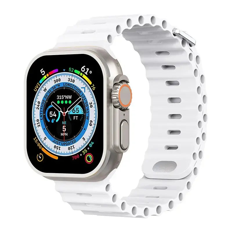 Ocean Silicone Strap for Apple Watch Ultra 2, Series 10, 9, 8, 7, SE – 49mm, 45mm, 41mm, 44mm, 42mm, 40mm STRAPS