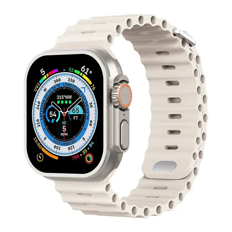 Ocean Silicone Strap for Apple Watch Ultra 2, Series 10, 9, 8, 7, SE – 49mm, 45mm, 41mm, 44mm, 42mm, 40mm STRAPS