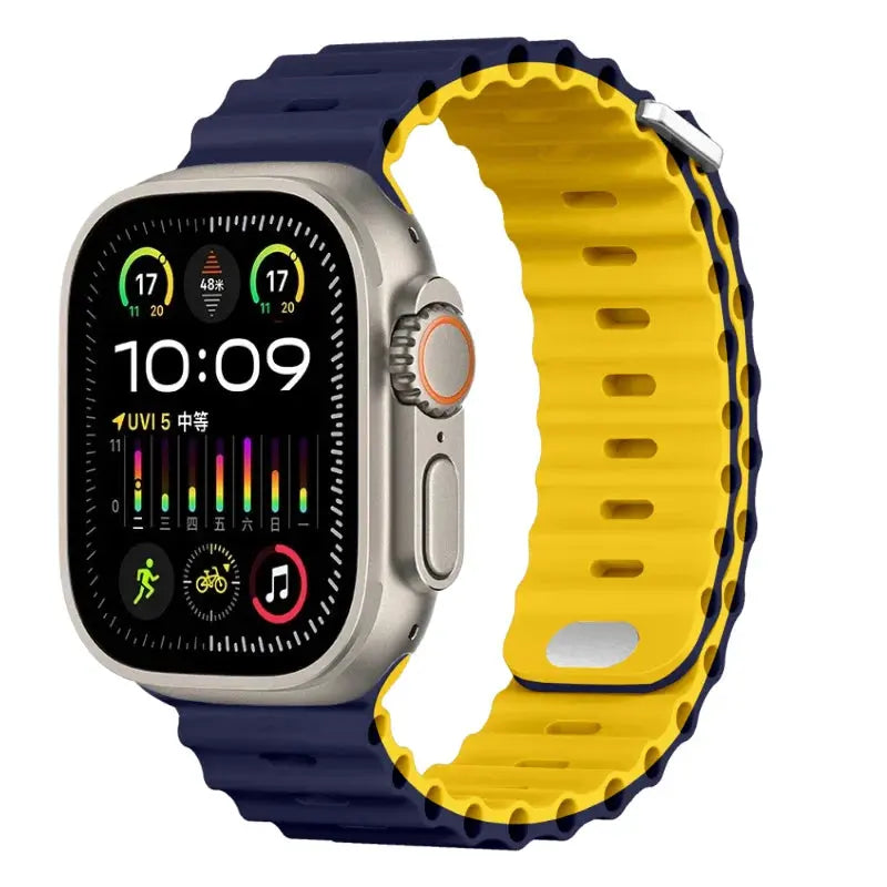 Ocean Silicone Strap for Apple Watch Ultra 2, Series 10, 9, 8, 7, SE – 49mm, 45mm, 41mm, 44mm, 42mm, 40mm STRAPS