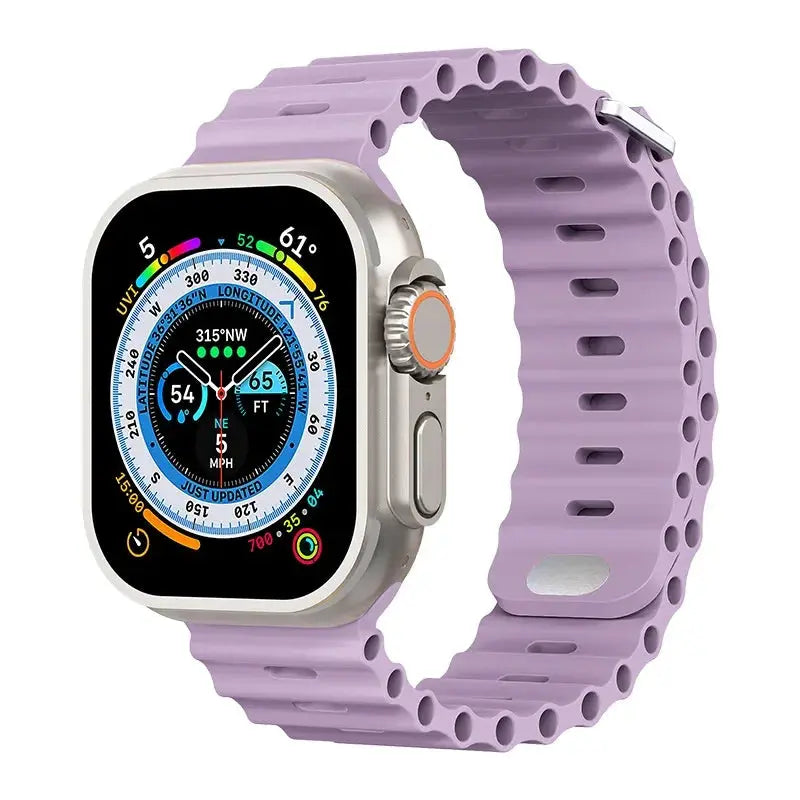 Ocean Silicone Strap for Apple Watch Ultra 2, Series 10, 9, 8, 7, SE – 49mm, 45mm, 41mm, 44mm, 42mm, 40mm STRAPS