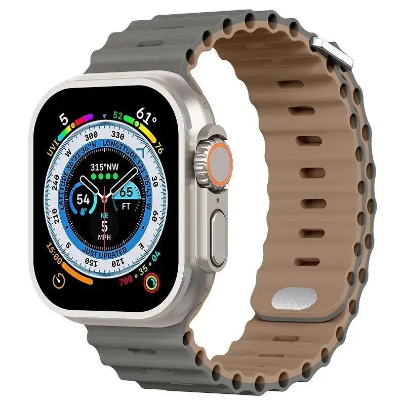 Ocean Silicone Strap for Apple Watch Ultra 2, Series 10, 9, 8, 7, SE – 49mm, 45mm, 41mm, 44mm, 42mm, 40mm STRAPS