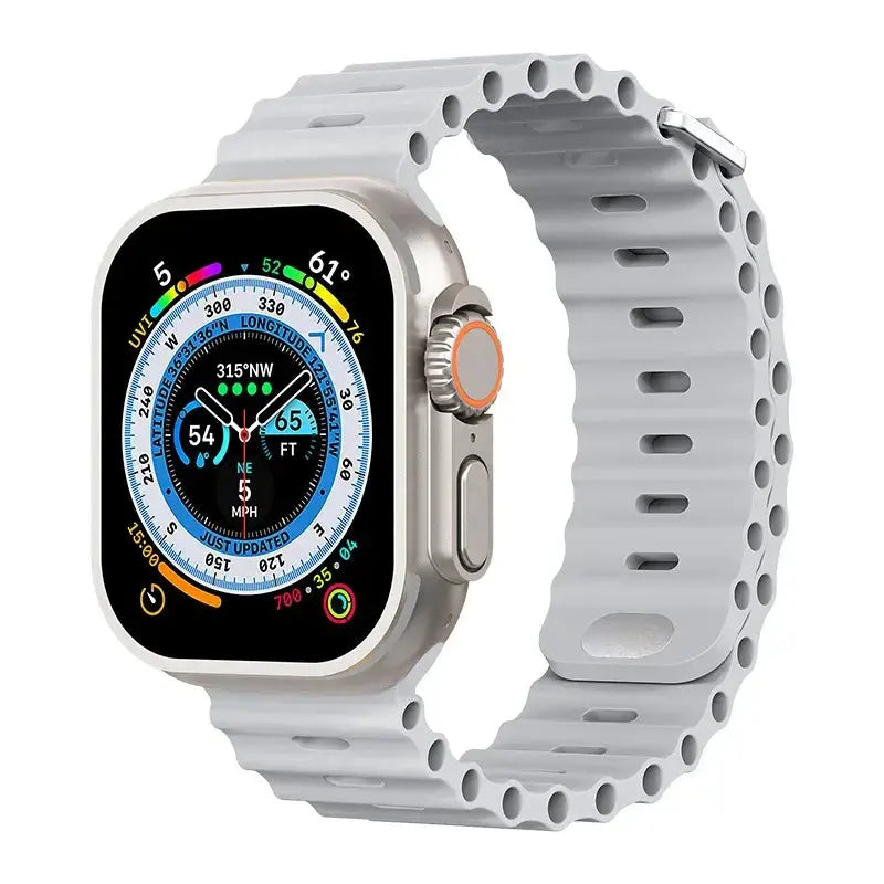 Ocean Silicone Strap for Apple Watch Ultra 2, Series 10, 9, 8, 7, SE – 49mm, 45mm, 41mm, 44mm, 42mm, 40mm STRAPS