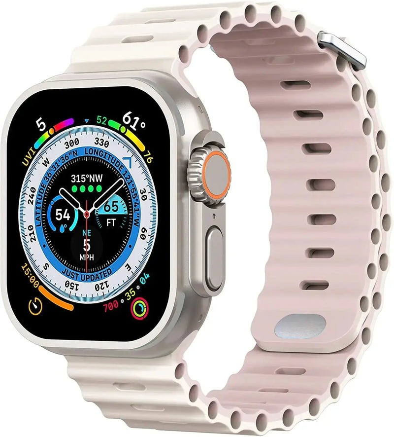 Ocean Silicone Strap for Apple Watch Ultra 2, Series 10, 9, 8, 7, SE – 49mm, 45mm, 41mm, 44mm, 42mm, 40mm STRAPS