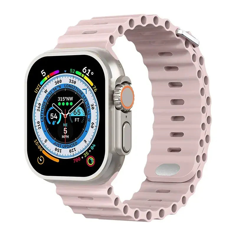 Ocean Silicone Strap for Apple Watch Ultra 2, Series 10, 9, 8, 7, SE – 49mm, 45mm, 41mm, 44mm, 42mm, 40mm STRAPS