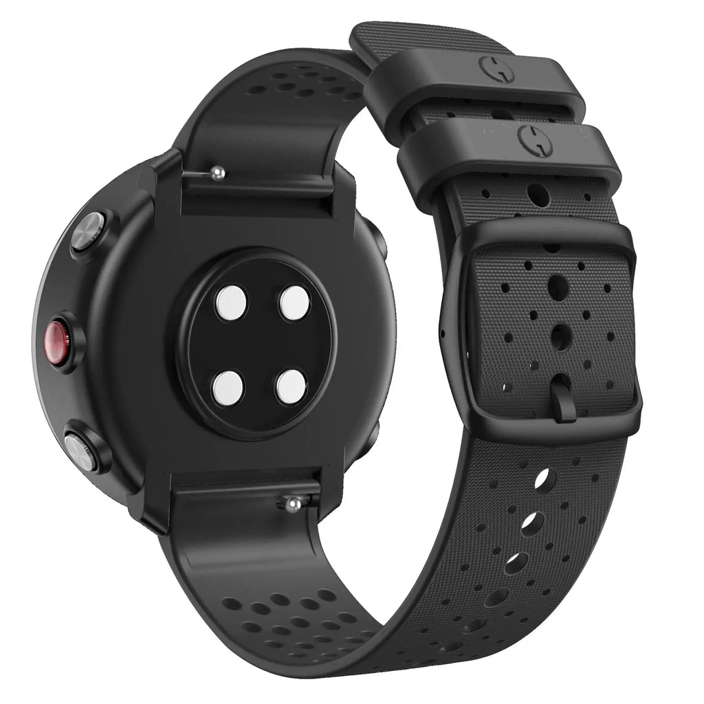 Polar Vantage M Silicone Strap Wristband Replacement - Silver Buckle Bracelet - STRAPS