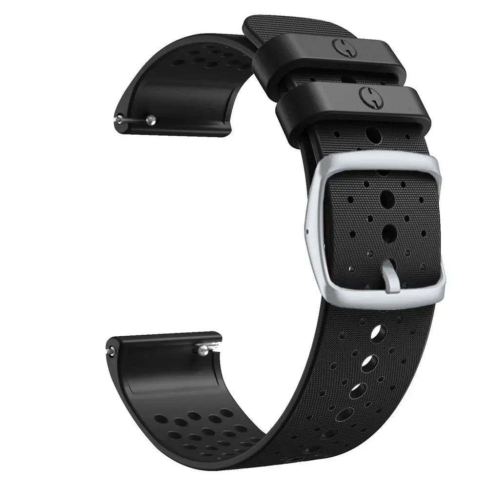 Polar Vantage M Silicone Strap Wristband Replacement - Silver Buckle Bracelet - STRAPS
