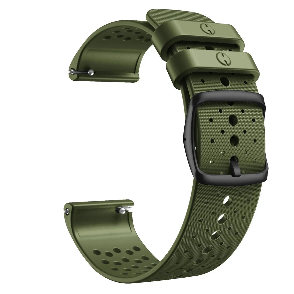 Polar Vantage M Silicone Strap Wristband Replacement - Silver Buckle Bracelet - STRAPS