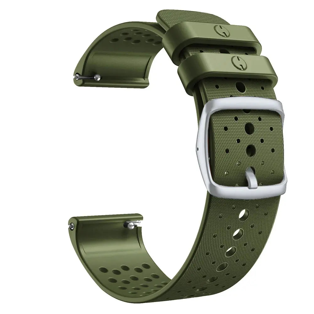 Polar Vantage M Silicone Strap Wristband Replacement - Silver Buckle Bracelet - STRAPS