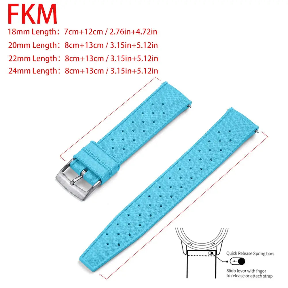 Premium Grade Tropical FKM Rubber Watch Strap for Seiko SRP7J1 STRAPS