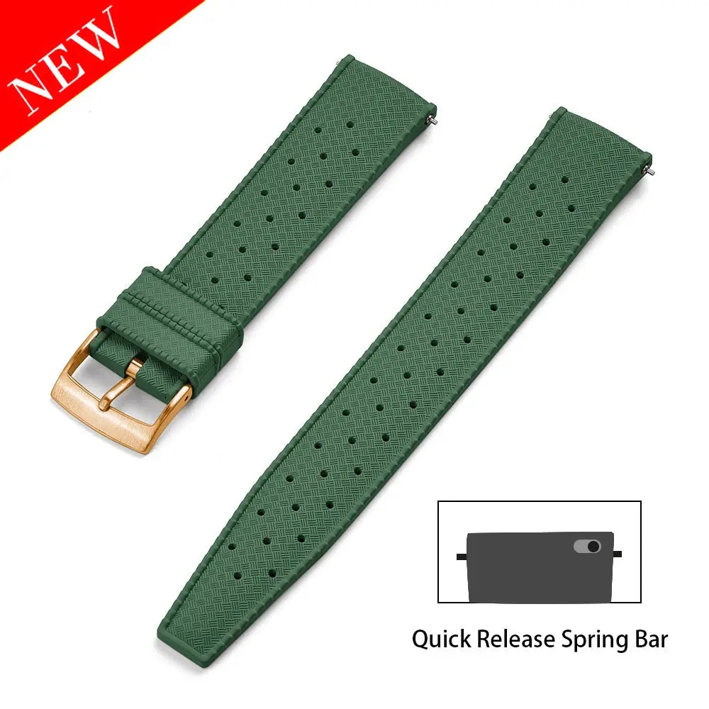 Premium Grade Tropical FKM Rubber Watch Strap for Seiko SRP7J1 STRAPS
