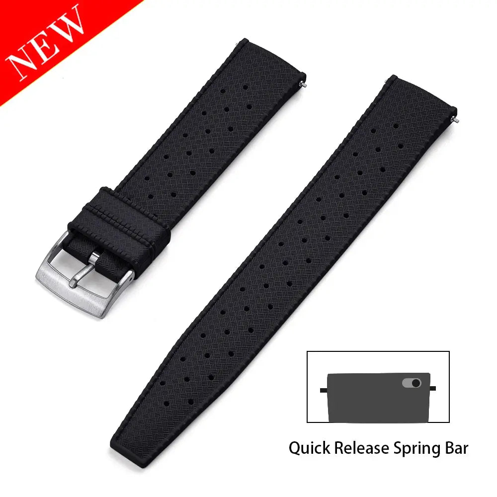 Premium Grade Tropical FKM Rubber Watch Strap for Seiko SRP7J1 STRAPS