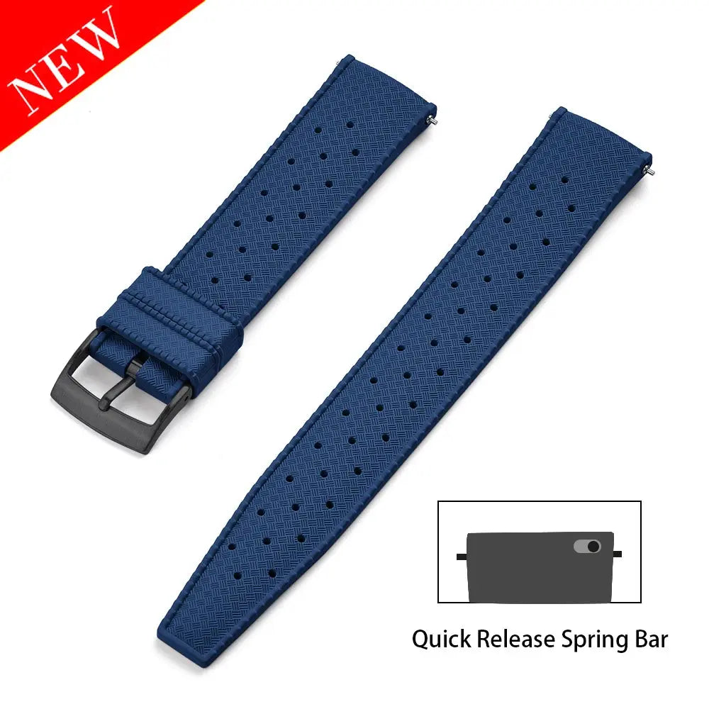 Premium Grade Tropical FKM Rubber Watch Strap for Seiko SRP7J1 STRAPS