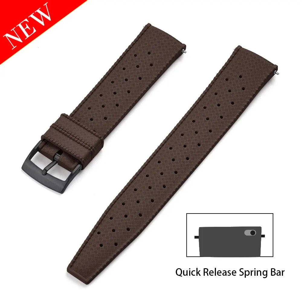 Premium Grade Tropical FKM Rubber Watch Strap for Seiko SRP7J1 STRAPS