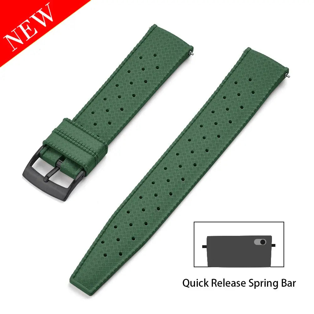 Premium Grade Tropical FKM Rubber Watch Strap for Seiko SRP7J1 STRAPS