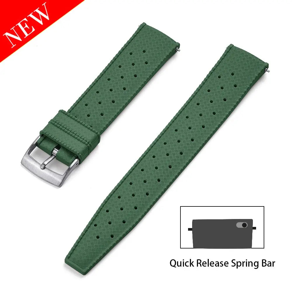 Premium Grade Tropical FKM Rubber Watch Strap for Seiko SRP7J1 STRAPS