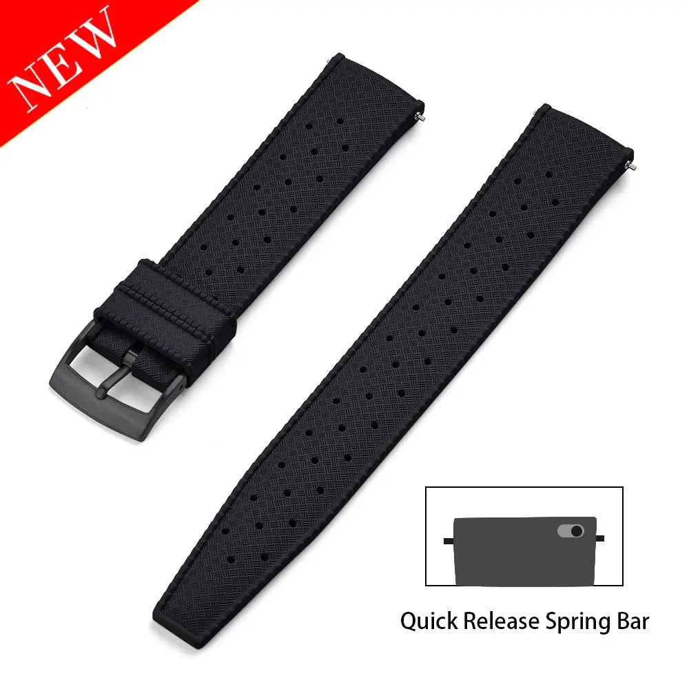 Premium Grade Tropical FKM Rubber Watch Strap for Seiko SRP7J1 STRAPS