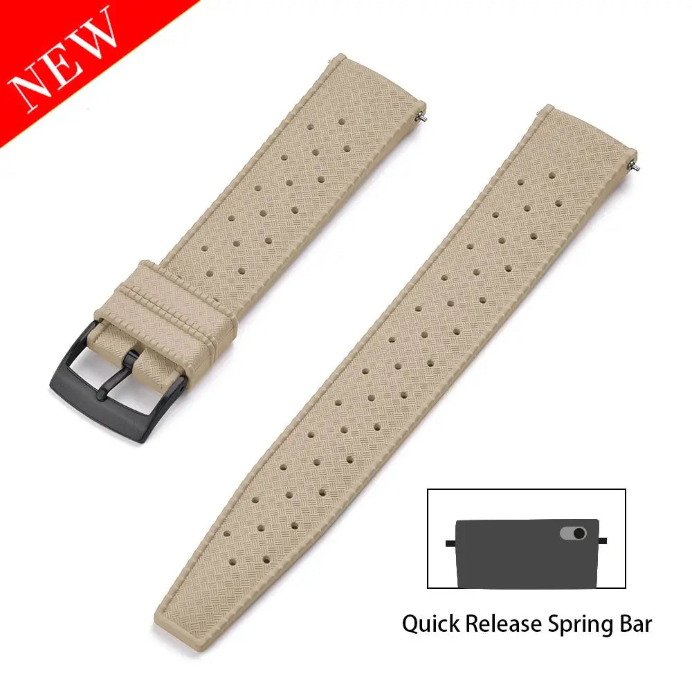 Premium Grade Tropical FKM Rubber Watch Strap for Seiko SRP7J1 STRAPS