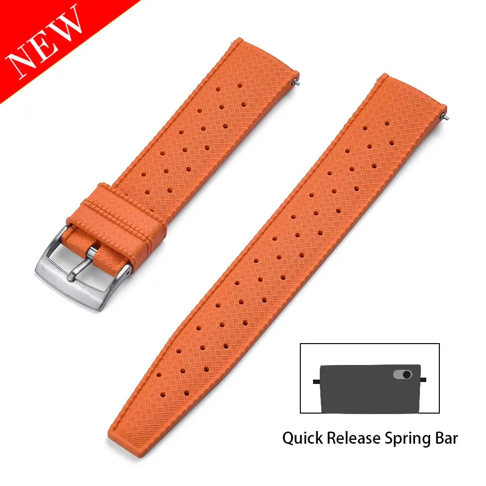 Premium Grade Tropical FKM Rubber Watch Strap for Seiko SRP7J1 STRAPS