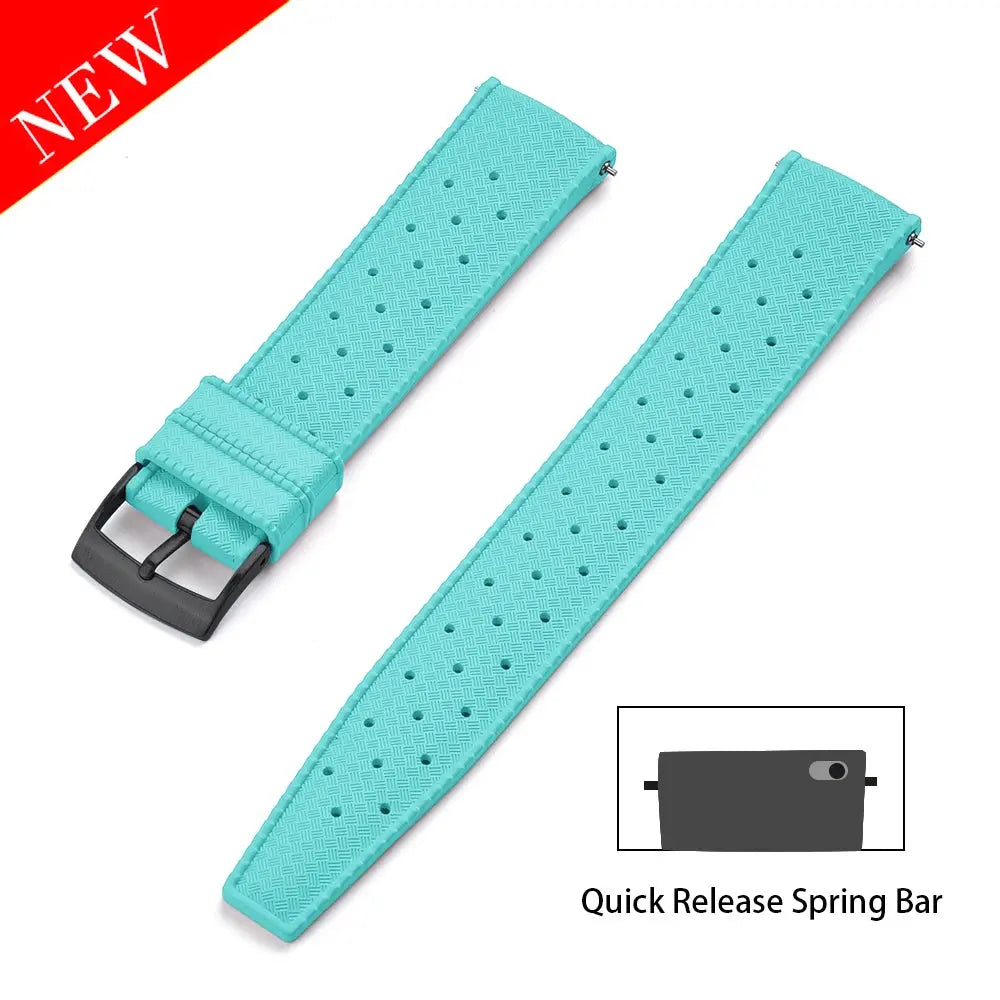 Premium Grade Tropical FKM Rubber Watch Strap for Seiko SRP7J1 STRAPS