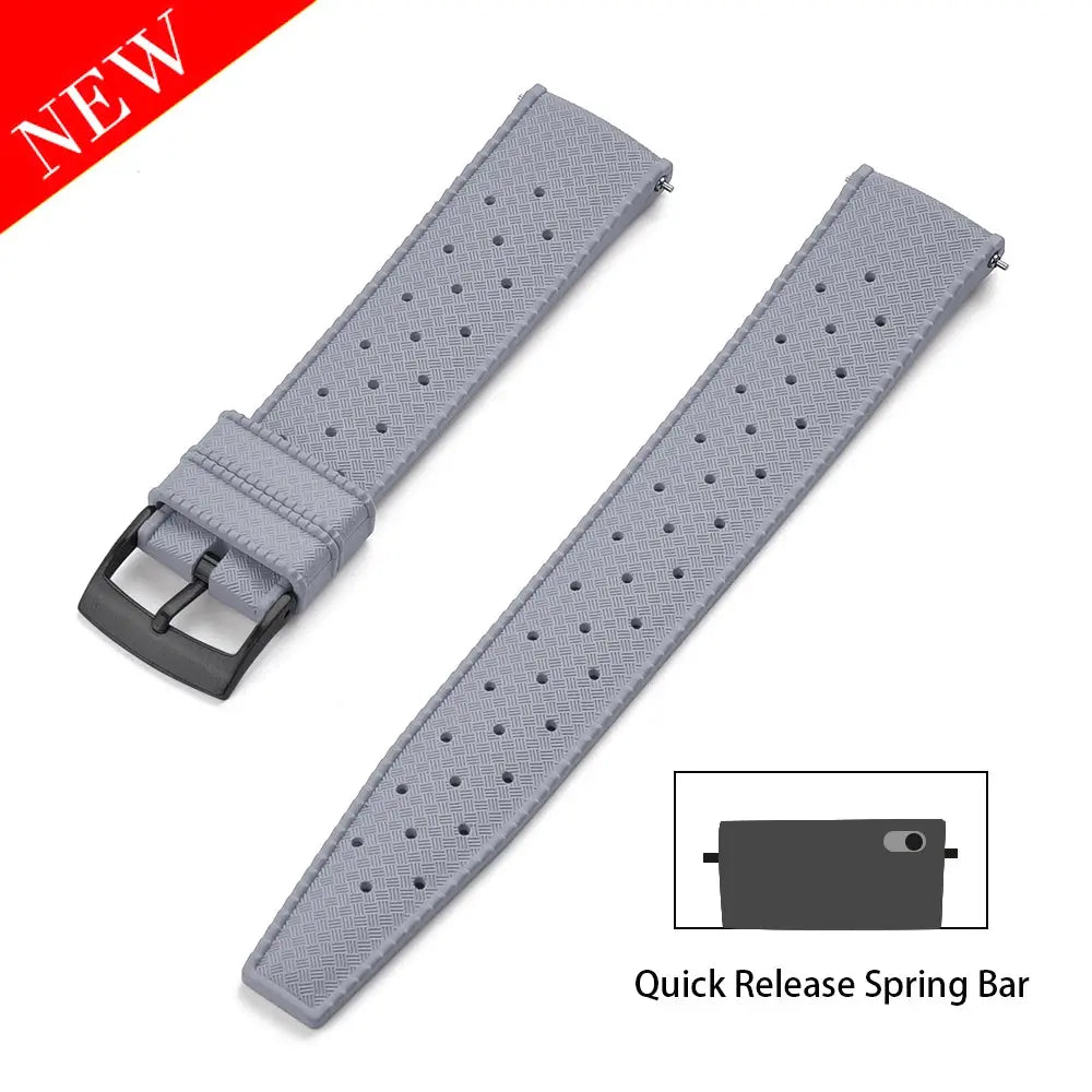 Premium Grade Tropical FKM Rubber Watch Strap for Seiko SRP7J1 STRAPS