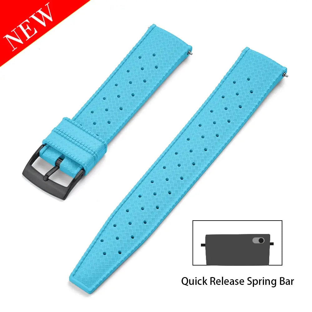 Premium Grade Tropical FKM Rubber Watch Strap for Seiko SRP7J1 STRAPS