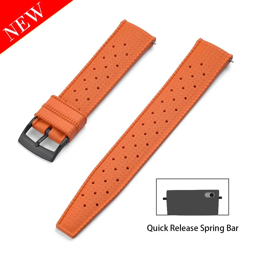 Premium Grade Tropical FKM Rubber Watch Strap for Seiko SRP7J1 STRAPS