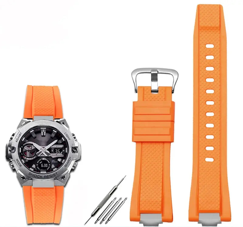 Premium Rubber Watchband For G-SHOCK GST-B400 GST-B400BD Steel Heart Silicone Strap STRAPS