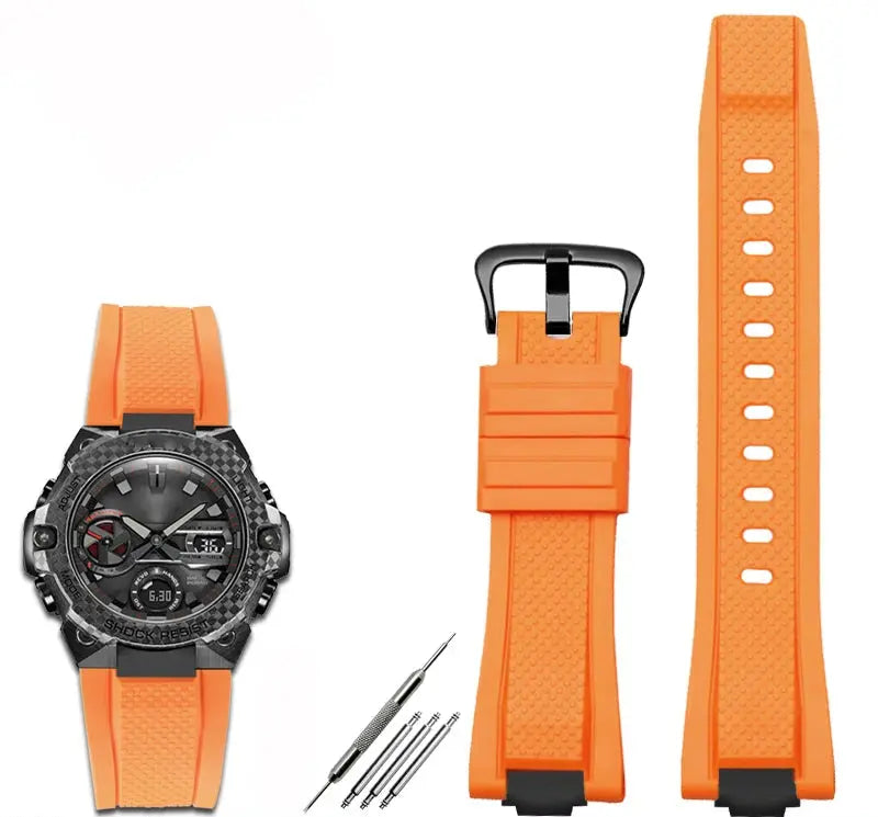Premium Rubber Watchband For G-SHOCK GST-B400 GST-B400BD Steel Heart Silicone Strap STRAPS