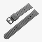 Premium Soft Rubber Waffle Watchband - 20/22mm - Seiko/Sport Watch - Black/Green - STRAPS