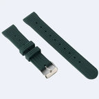 Premium Soft Rubber Waffle Watchband - 20/22mm - Seiko/Sport Watch - Black/Green - STRAPS