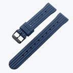 Premium Soft Rubber Waffle Watchband - 20/22mm - Seiko/Sport Watch - Black/Green - STRAPS