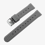 Premium Soft Rubber Waffle Watchband - 20/22mm - Seiko/Sport Watch - Black/Green - STRAPS