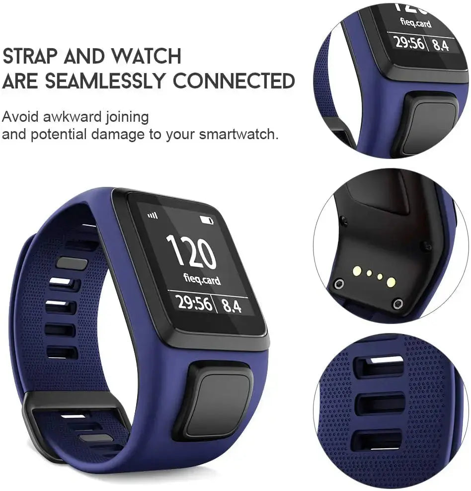 Quality Silicone Watch Strap for TomTom Runner, Spark, Adventurer, Golfer – For Active Lifestyles - STRAPS