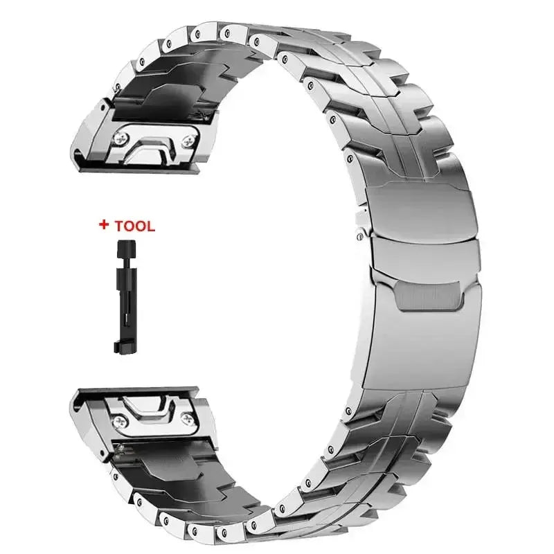 QuickFit 22mm 26mm Titanium Stainless Steel Band for Garmin Fenix & Forerunner Series STRAPS