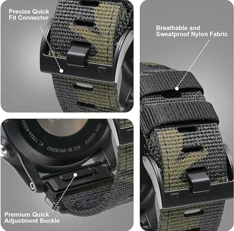 QuickFit 22mm & 26mm Nylon Strap for Garmin Fenix, Forerunner, Instinct – Braided Band ANBEST