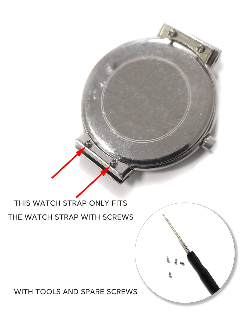Replacement Leather Watch Band for Skagen & Bering with Screws – Multiple Sizes Available - STRAPS